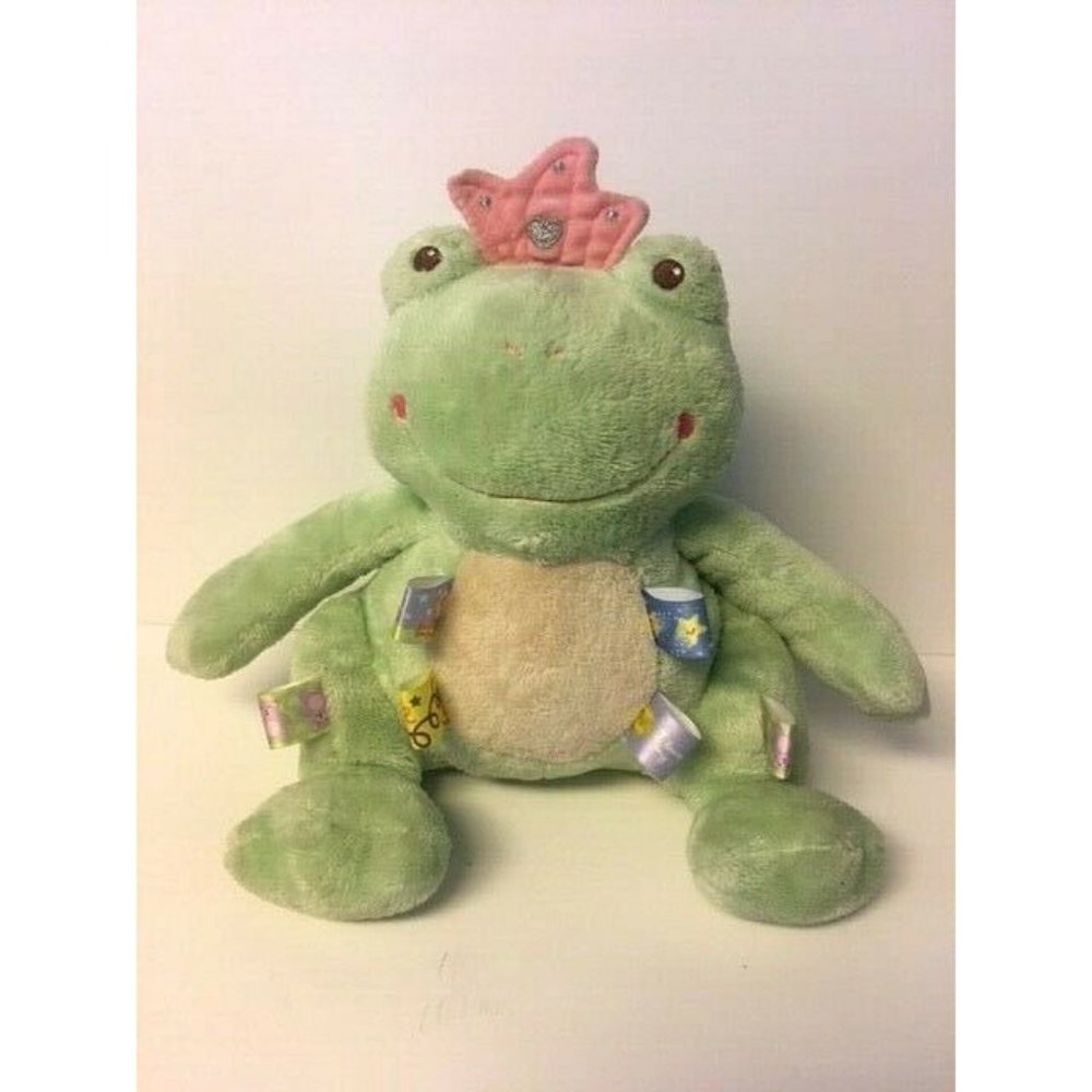 TAGGIES  Musical Plush Green Frog Princess Crown Twinkle Star